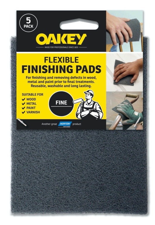 Oakey Flexible Finishing Pads Grey Pack 5