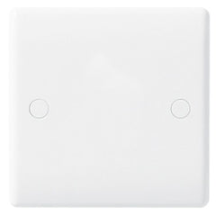 BG White Round Edge Blank Plate 1 Gang
