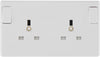 BG 2 Gang White Round Edge Single Pole Switched Socket 13a