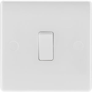 BG 2 Way White Round Edge Switch 1 Gang
