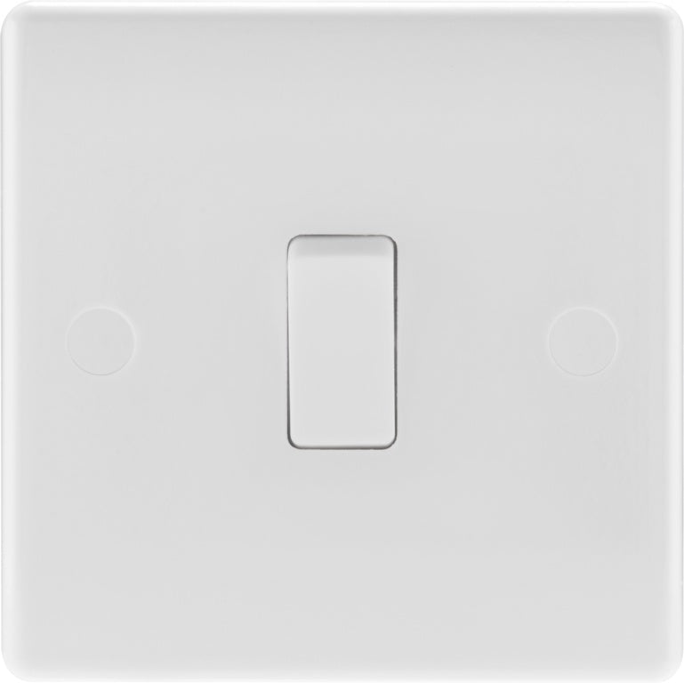 BG 2 Way White Round Edge Switch 1 Gang