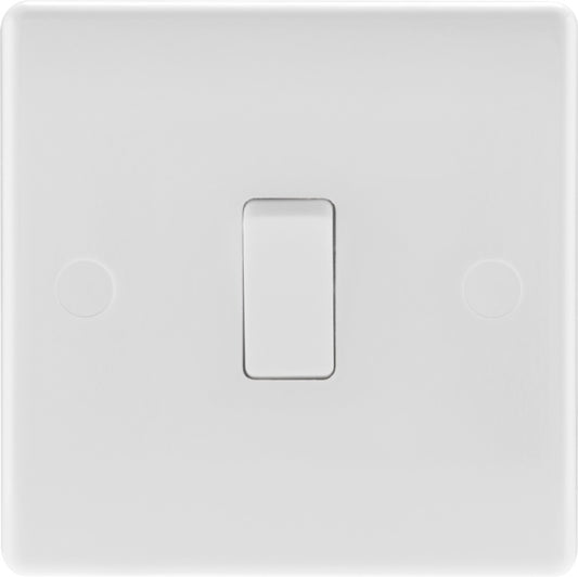 BG 2 Way White Round Edge Switch 1 Gang