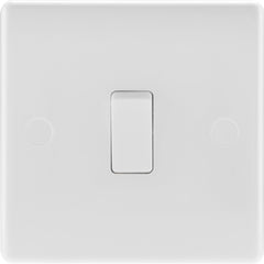 BG 2 Way White Round Edge Switch 1 Gang