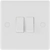 BG 2 Gang 2 Way White Round Edge Switch 10a
