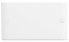 BG White Round Edge Blank Plate 2 Gang