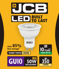 JCB LED GU10 5w 350lm 3000k Warm White