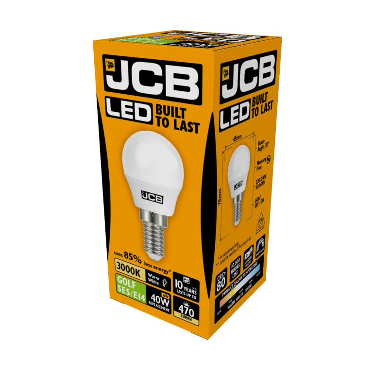 JCB LED Golf 470lm Opal 6w SES Cap E14 2700k