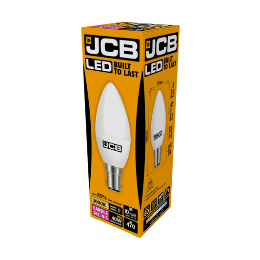 JCB LED Candle 470lm Opal 6w B15 3000k