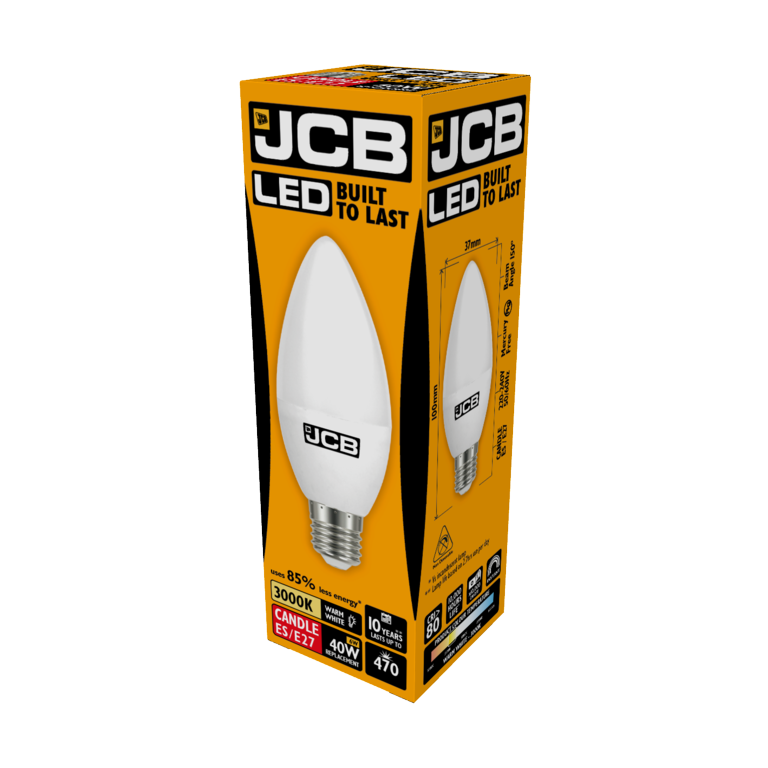 JCB LED Candle 470lm Opal 6w B15 3000k