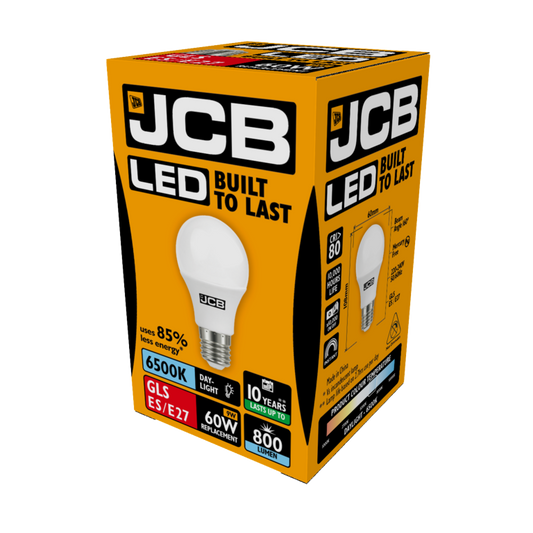 JCB LED A60 806lm Opal 10w B22 3000k
