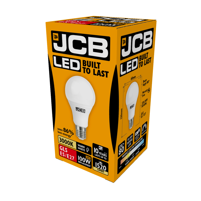 JCB LED A60 1520lm Opal 15w E27 2700k