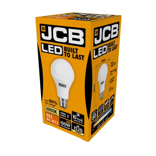 JCB LED A60 1520lm Opal 15w E27 2700k
