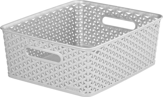 Curver Nestable Rattan Basket 13L Grey
