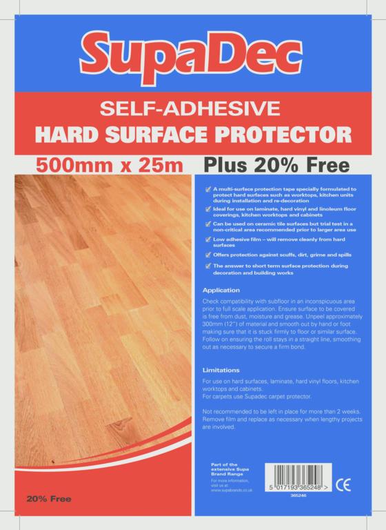 SupaDec Hard Floor Protector Film Plus 20% Extra 500x25