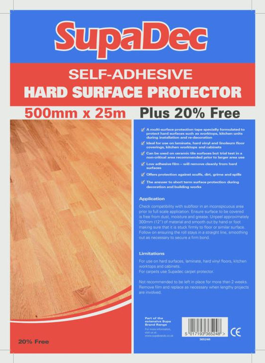 SupaDec Hard Floor Protector Film Plus 20% Extra 500x25