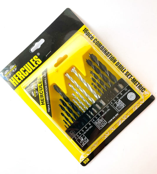Hercules Combination Drill Set 16 Pc