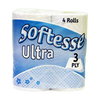 Softesse 3 Ply Ultra White Toilet Rolls 4 Pack