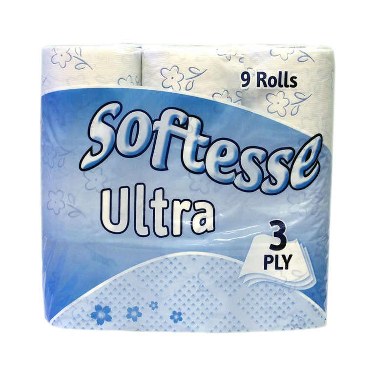 Softesse 3 Ply Ultra White Toilet Rolls 4 Pack
