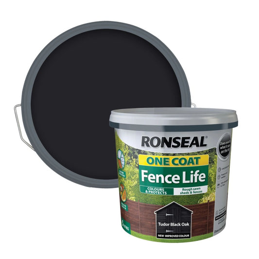 Ronseal One Coat Fence Life 5L Tudor Black Oak