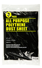 SupaDec Clear Dust Sheet 12' x 9' Pack 3