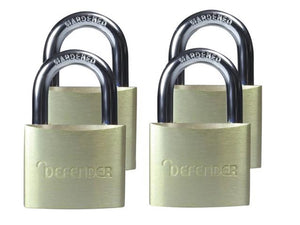 Defender Aluminium Padlock Quad Pack 40mm