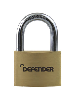 Defender Brass Padlock Branded 60mm