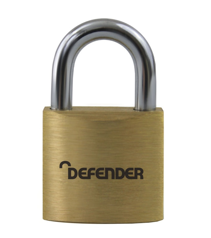 Defender Brass Padlock 2 Keyed Alike 40mm