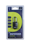 Defender Black Diecast Combi Padlock 20mm