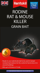 Rentokil Rodine Rat & Mouse Killer Grain Bait 6 Sachet