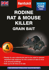 Rentokil Rodine Rat & Mouse Killer Grain Bait 6 Sachet