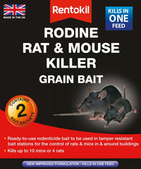 Rentokil Rodine Rat & Mouse Killer Grain Bait 2 Sachet