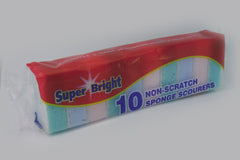 Superbright Non Scratch Sponge Scourers Pack 10
