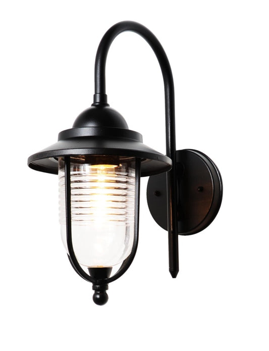 Zink Fisherman Style Wall Light Black