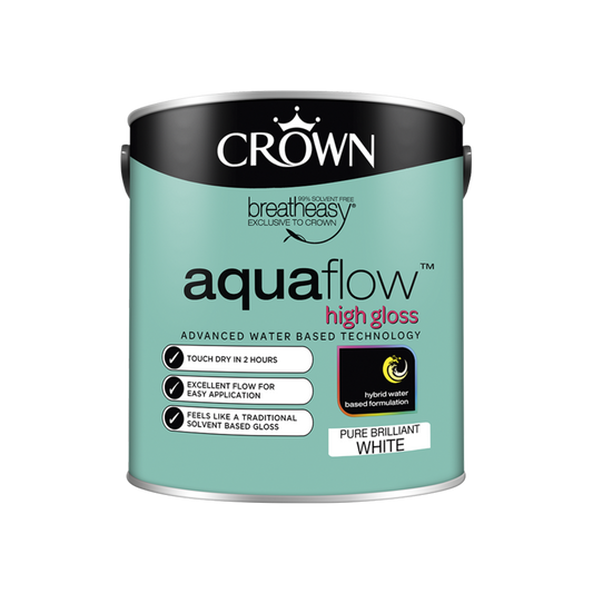 Crown Aquaflow Gloss 2.5L Pure Brilliant White