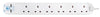 Masterplug 6 Gang Surge Extension Lead With 2 USBs 2m