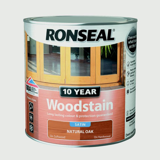 Ronseal 10 Year Woodstain Satin 2.5L / Natural Pine