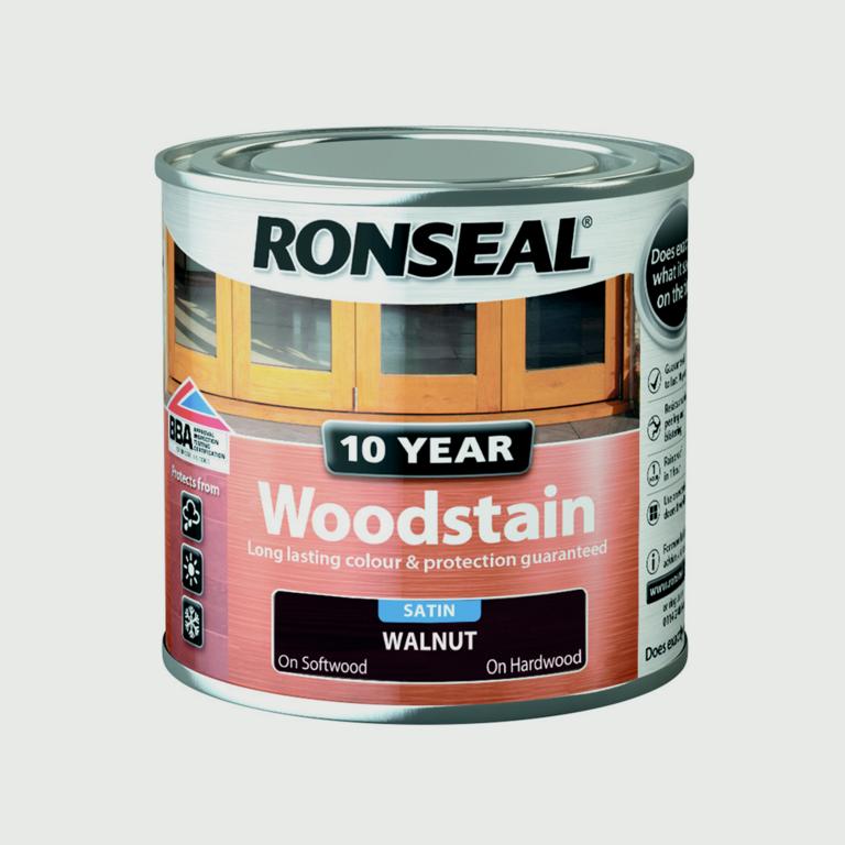 Ronseal 10 Year Woodstain Satin 250ml / Walnut