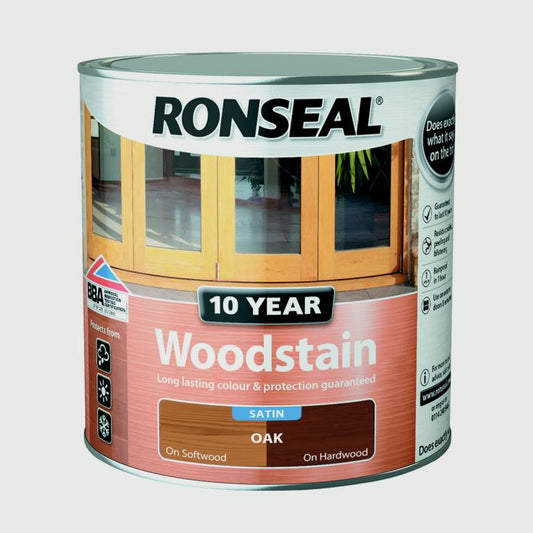 Ronseal 10 Year Woodstain Satin 750ml Oak