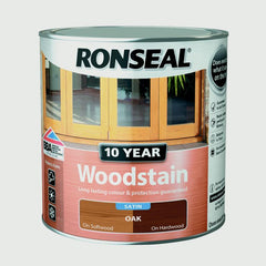 Ronseal 10 Year Woodstain Satin 750ml Oak