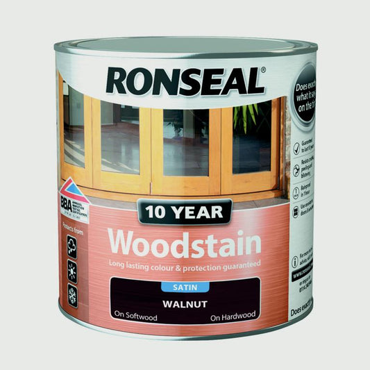 Ronseal 10 Year Woodstain Satin 750ml / Walnut