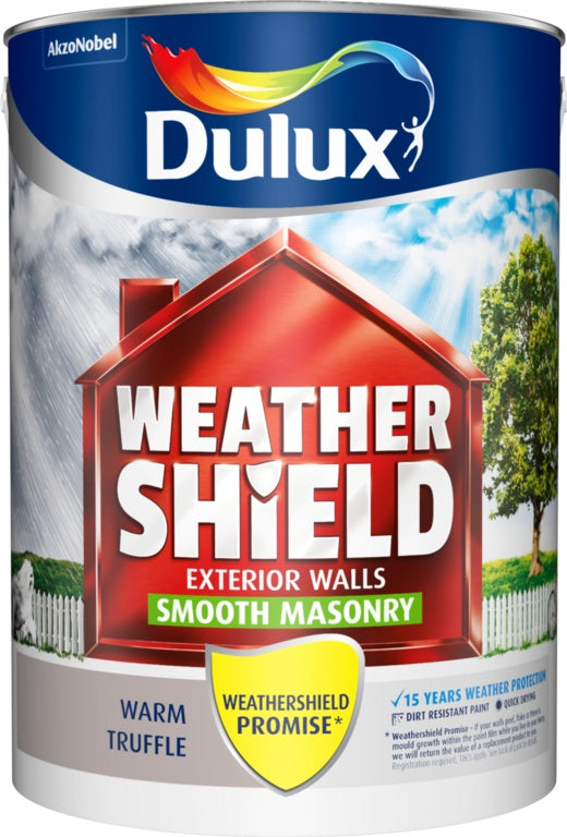 Dulux Weathershield Smooth Masonry Paint 5L Ashen White