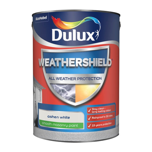 Dulux Weathershield Smooth Masonry Paint 5L Ashen White