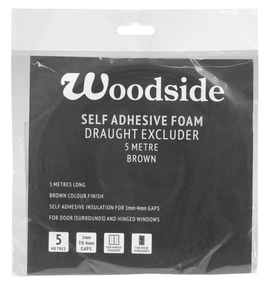 Woodside Self Adhesive Foam Draught Excluder 5m Brown