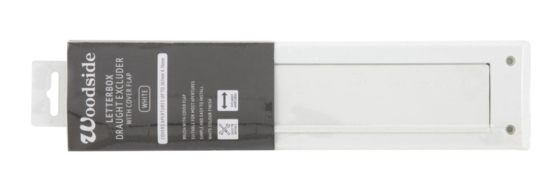 Woodside Letterbox Draught Excluder With Cover White