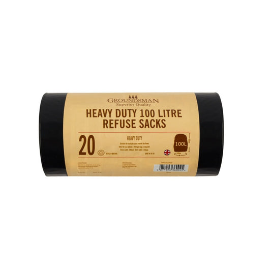 Groundsman Heavy Duty Refuse Sacks 100L Roll of 20