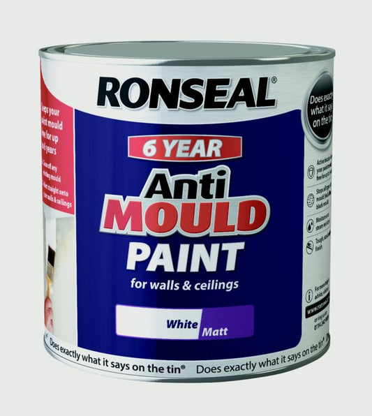 Ronseal 6 Year Anti Mould Paint 2.5L White Matt