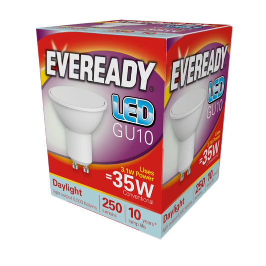 Eveready LED GU10 3W 250lm Daylight 6500k