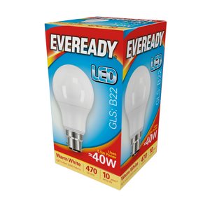 Eveready LED GLS 5.6w 470lm Warm White 3000k B22