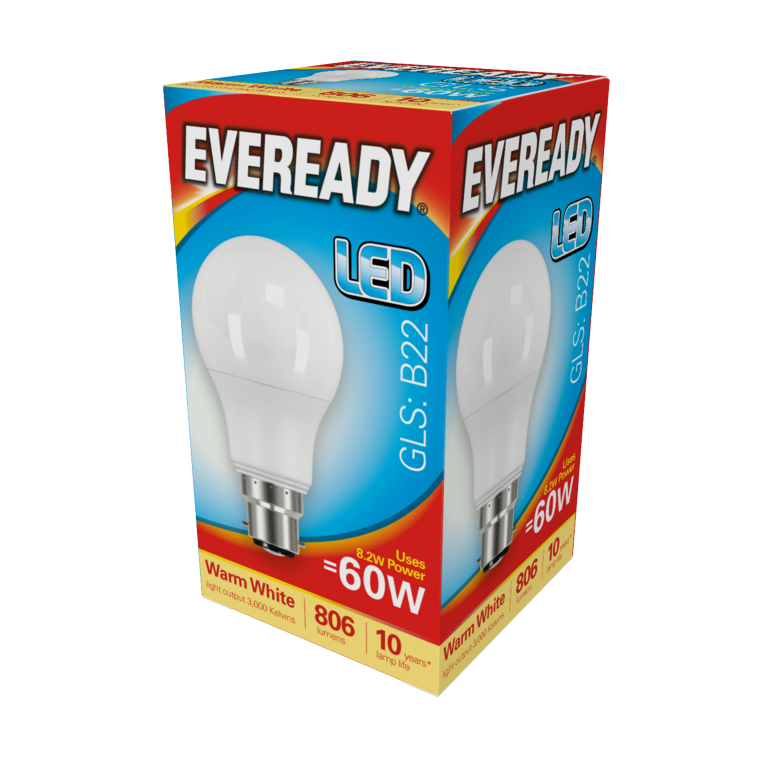 Eveready LED GLS 9.6w 806lm Warm White 3000k B22