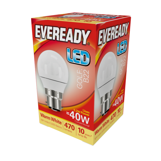 Eveready LED Golf 6w 470lm Warm White 3000k B22